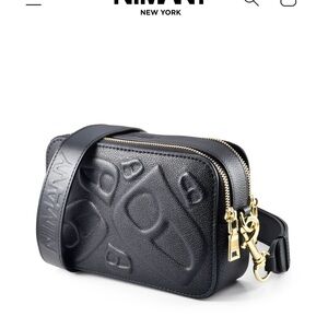 Nimany Textured Black Crossbody Bag